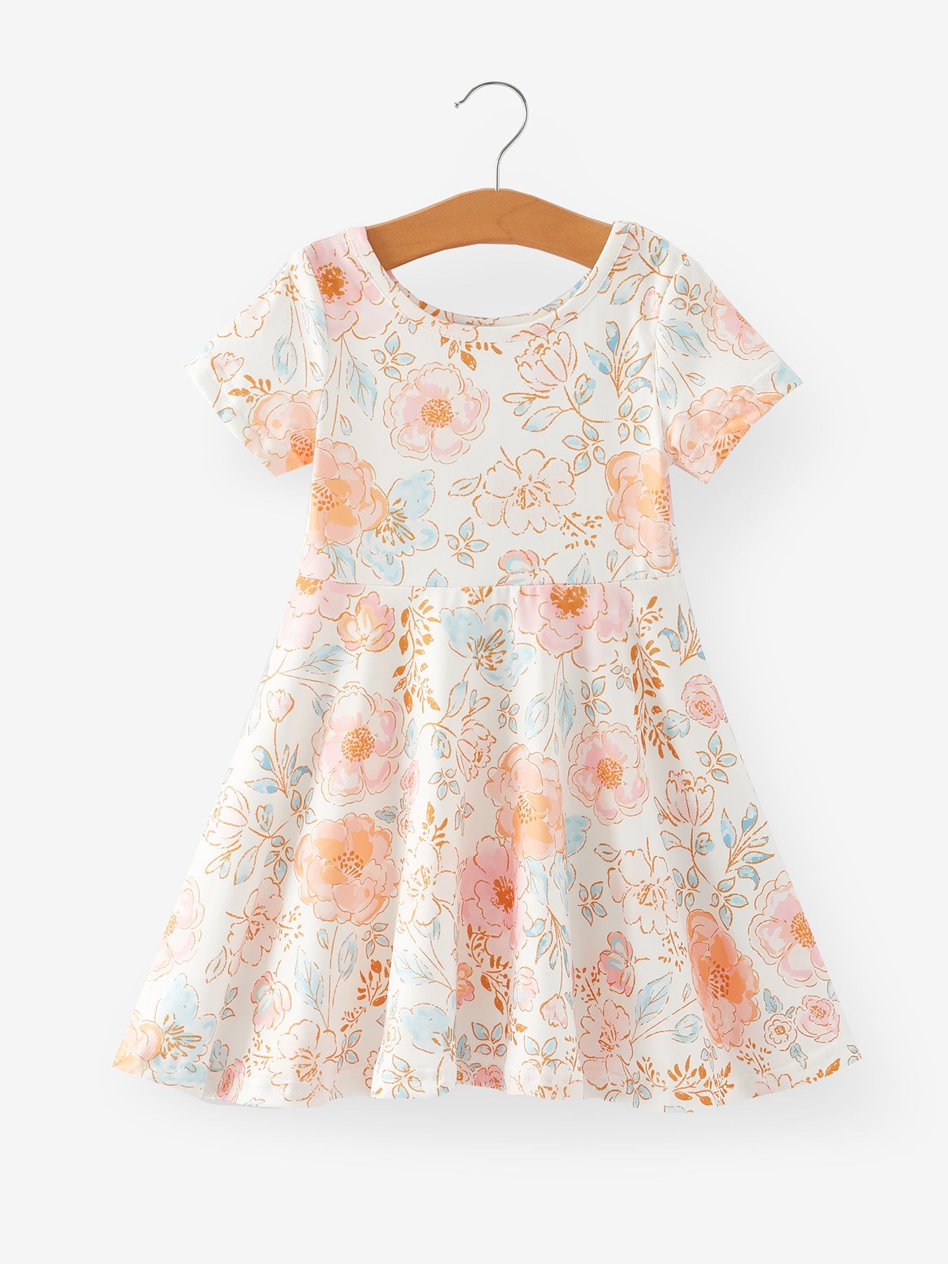 Spring and Summer Floral Print Milk Silk Girls Dress by Rylee Faith Designs at Everetts Place