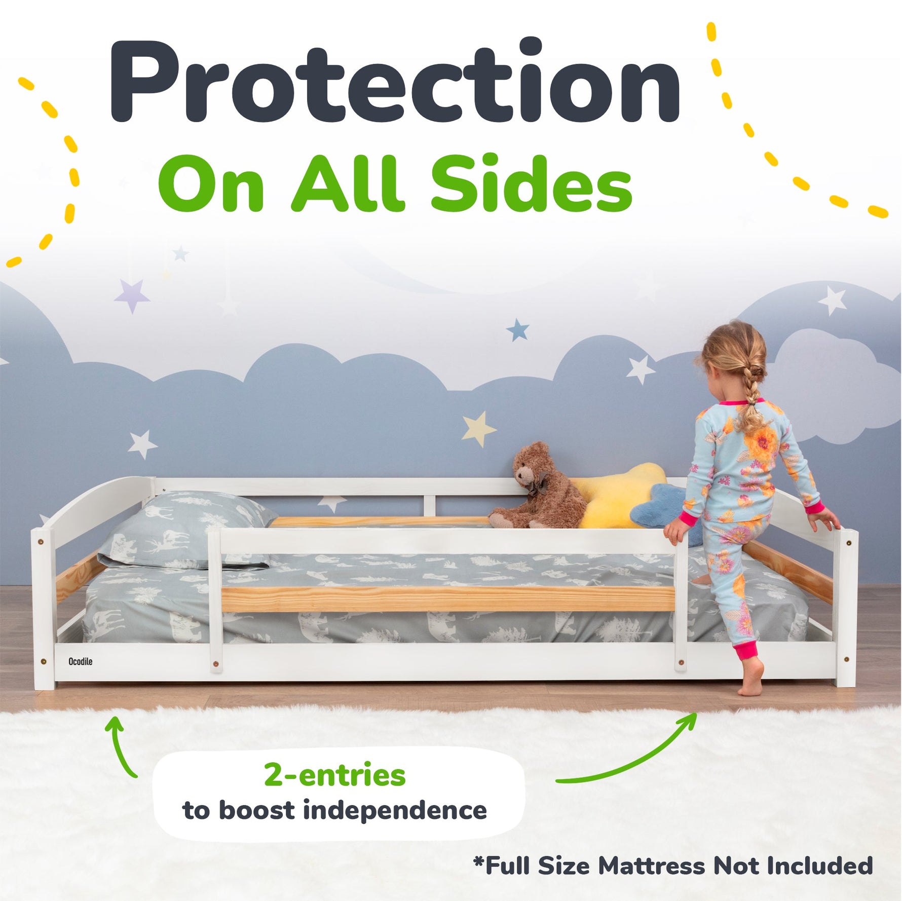 Full-Size Montessori Floor Bed with Strong Slatted Frame by Ocodile.com at Everetts Place