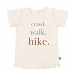 Crawl Walk Hike Organic Graphic Tee For Toddlers By Finn And Emma Adventure Ready Finn + Emma 