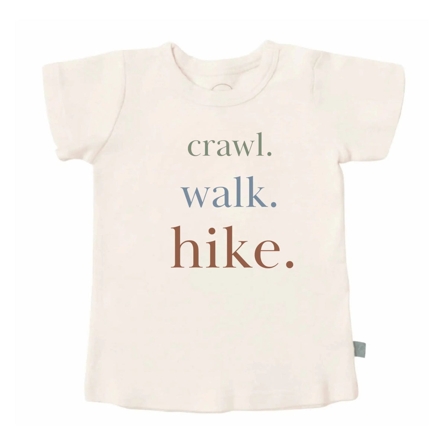 Crawl Walk Hike Organic Graphic Tee For Toddlers By Finn And Emma Adventure Ready Finn + Emma 