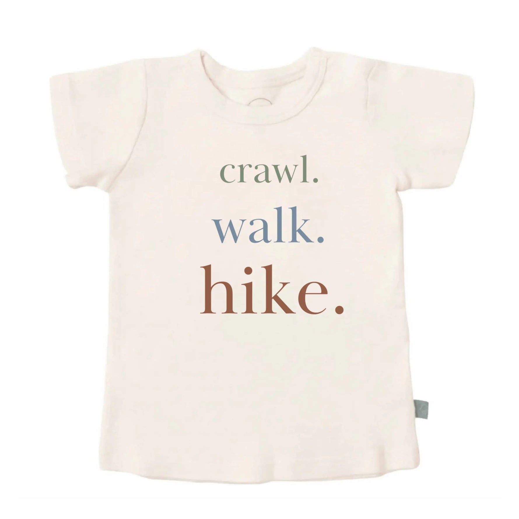 Crawl Walk Hike Organic Graphic Tee For Toddlers By Finn And Emma Adventure Ready Finn + Emma 