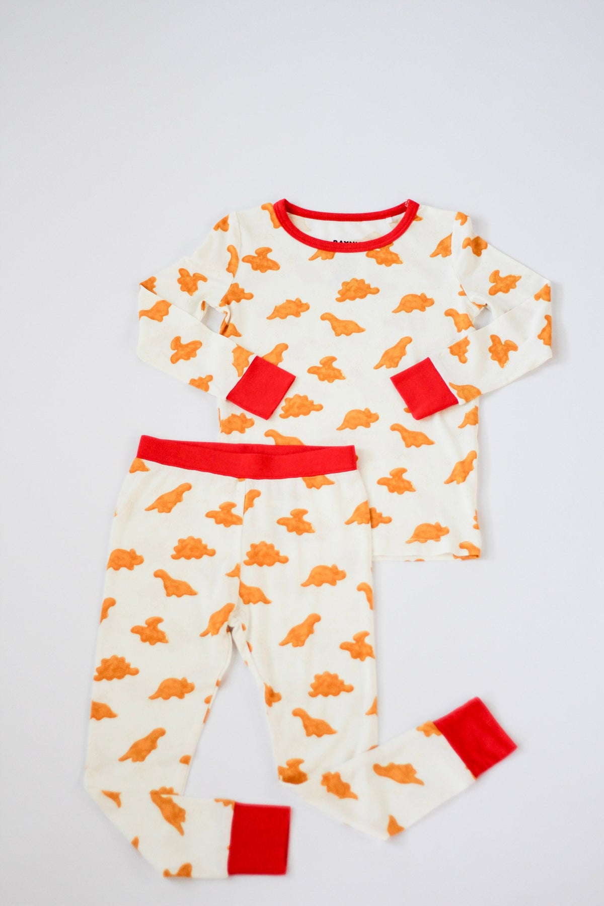My First Roar Dinosaur Chicken Nugget Bamboo Pajamas | Kids 18M–5T by Rayn’s Tiny Stitches