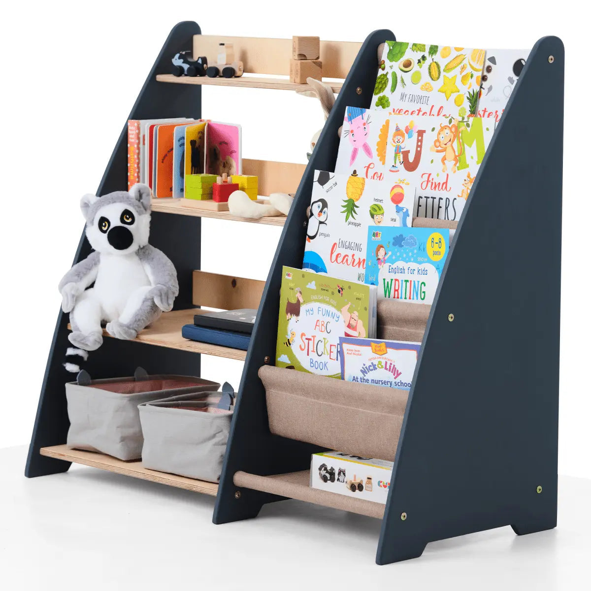 Goodevas 2in1 Montessori Shelf for Books and Toys - 