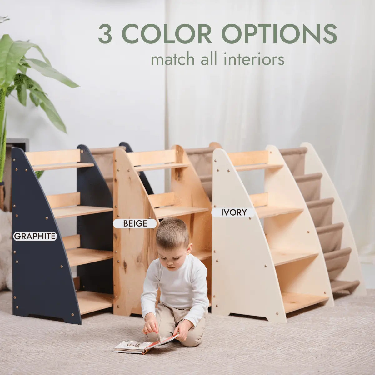Goodevas 2in1 Montessori Shelf for Books and Toys - 