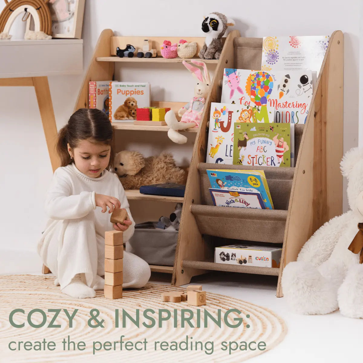 Goodevas 2in1 Montessori Shelf for Books and Toys - 