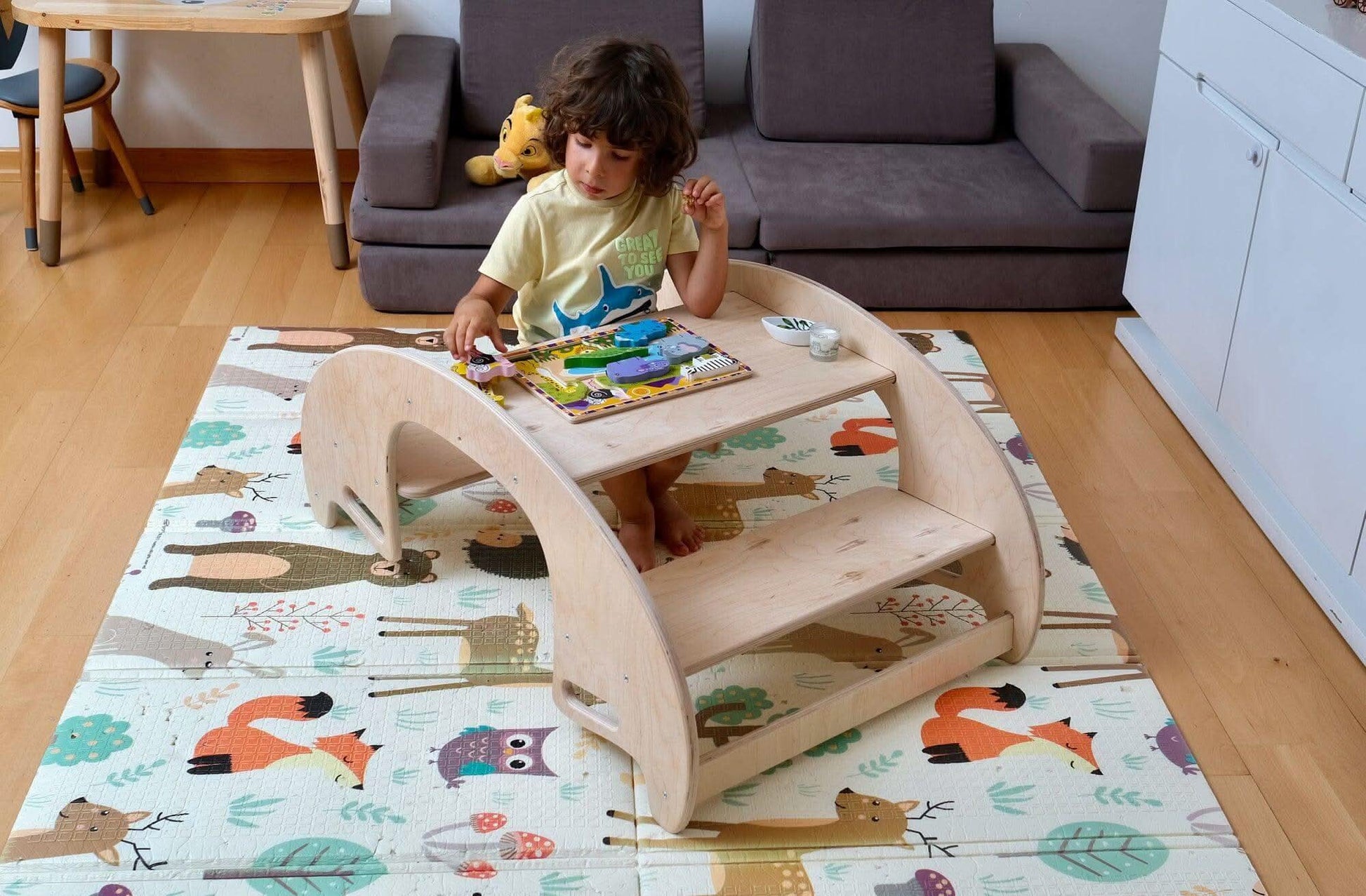 2 In 1 Montessori Wooden Seesaw Table Chair Set Kidodido Kidodido Everetts Place: Online Boutique