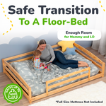 Full-Size Montessori Floor Bed with Strong Slatted Frame by Ocodile.com