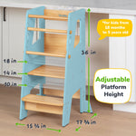 Ocodile adjustable toddler kitchen tower with safety bars