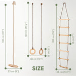Goodevas 3 In 1 Swing And Climbing Set With Rope Ladder Gym Rings And Disc Swing - Baby & Toddler > Baby Toys & Activity Equipment > Baby Jumpers & Swings > Baby Swings 3in1 Swing Set