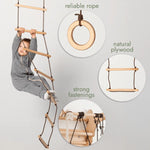 Goodevas 3 In 1 Swing And Climbing Set With Rope Ladder Gym Rings And Disc Swing - Baby & Toddler > Baby Toys & Activity Equipment > Baby Jumpers & Swings > Baby Swings 3in1 Swing Set
