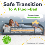 Twin Floor Bed with Safety Guardrails for Kids - Montessori Inspired by Ocodile.com at Everetts Place