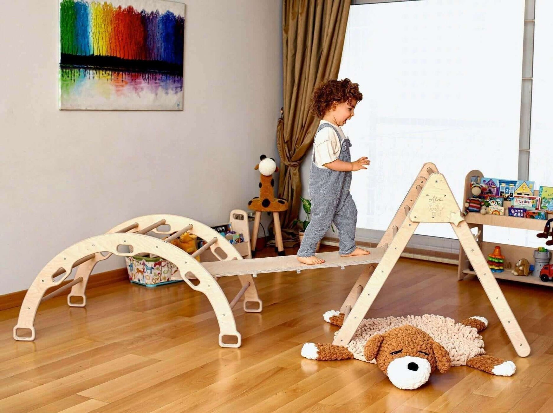 Climbing Triangle & Arch Rocker Set - 4-Piece Indoor Play by Kidodido