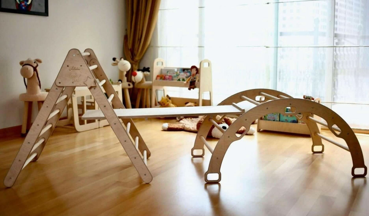 Climbing Triangle & Arch Rocker Set - 4-Piece Indoor Play by Kidodido