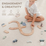 Comfy Cubs 30 - Piece Wooden Train Set for Toddlers Ages 1+ - 