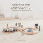 Comfy Cubs 30 - Piece Wooden Train Set for Toddlers Ages 1+ - 