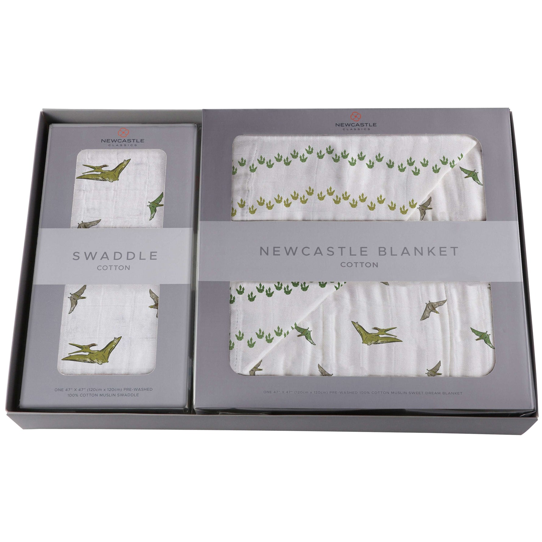 Newcastle Classics Pteranodon Baby Gift Set with Ultra Comfy Blanket for New Parents - Baby & Toddler > Swaddling & Receiving Blankets > Swaddling Blankets Gift Sets