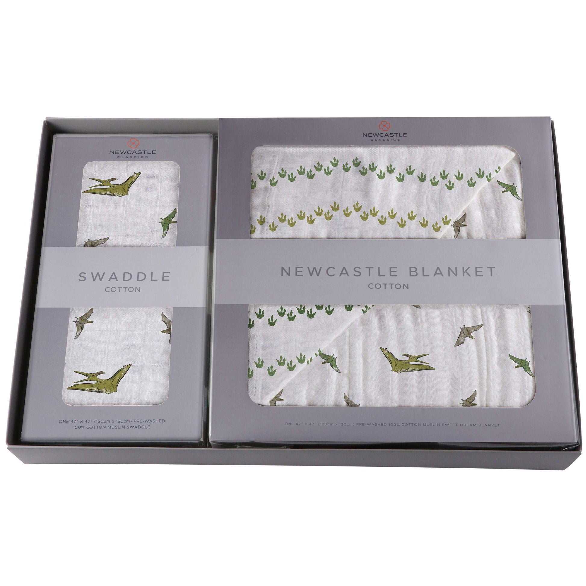 Pteranodon Dino Feet Newcastle Blanket and Pteranodon Swaddle Gift Box Set Newcastle Classics