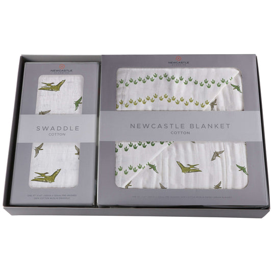 Pteranodon Dino Feet Newcastle Blanket and Pteranodon Swaddle Gift Box Set Newcastle Classics