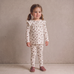 Organic Ruffle Sleeve Top Set of 2 - Winter Berry + Olive by Makemake Organics