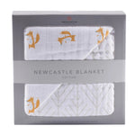 Newcastle Classics Fancy Fox Cotton Muslin Newcastle Blanket with Breathable Softness for Babies - Cotton Newcastle Blanket
