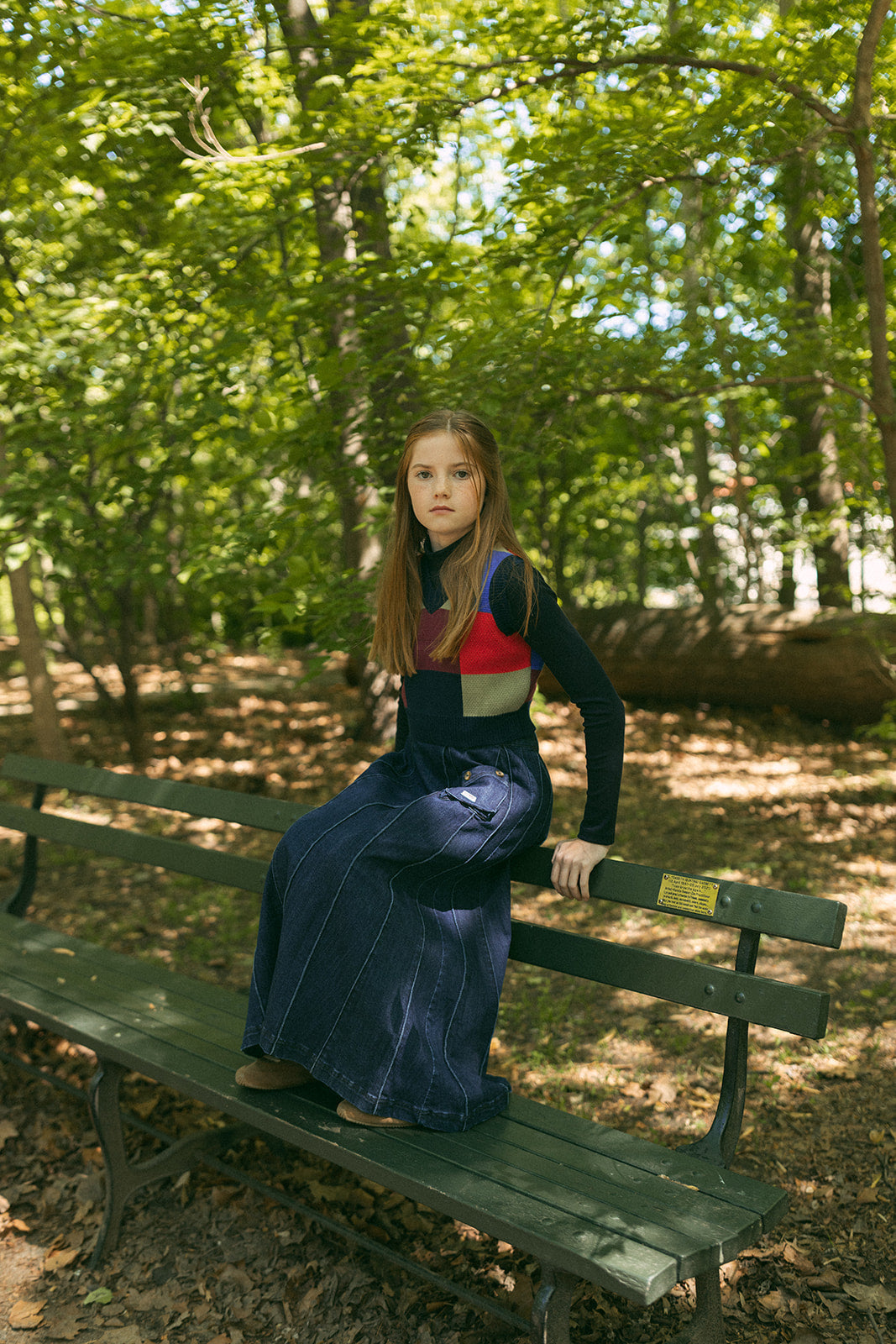 Sofi Pleated Maxi Skirt - Denim by Crew Kids NY (view 6 of 6)