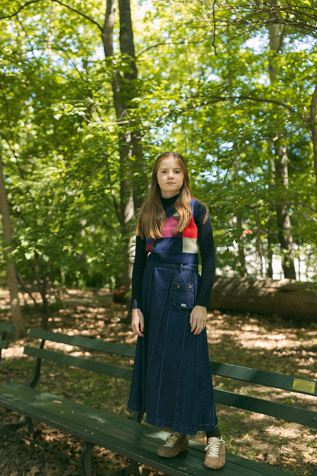 Sofi Pleated Maxi Skirt - Denim by Crew Kids NY (view 3 of 6)