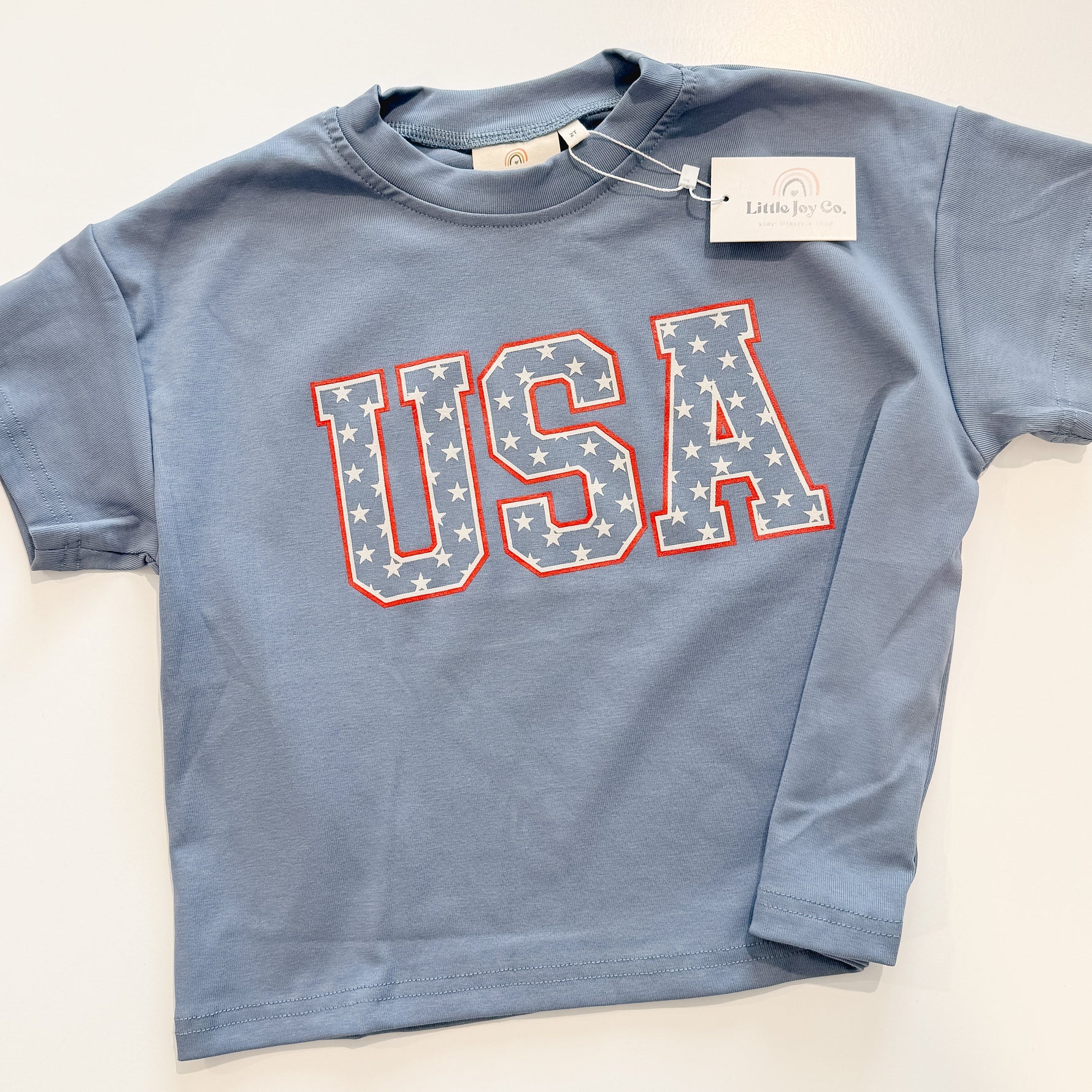 USA Stars Oversized Tee by Little Joy Co. at Everetts Place