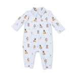 Viscose from Bamboo Polo Romper - Bestie Dogs Blue by Angel Dear (view 2 of 5)
