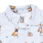 Viscose from Bamboo Polo Romper - Bestie Dogs Blue by Angel Dear (view 4 of 5)