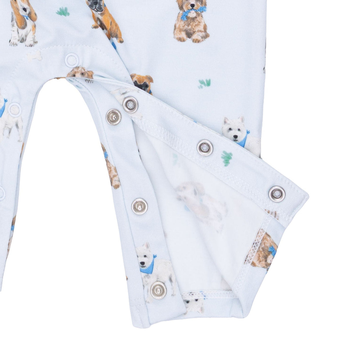 Viscose from Bamboo Polo Romper - Bestie Dogs Blue by Angel Dear (view 5 of 5)