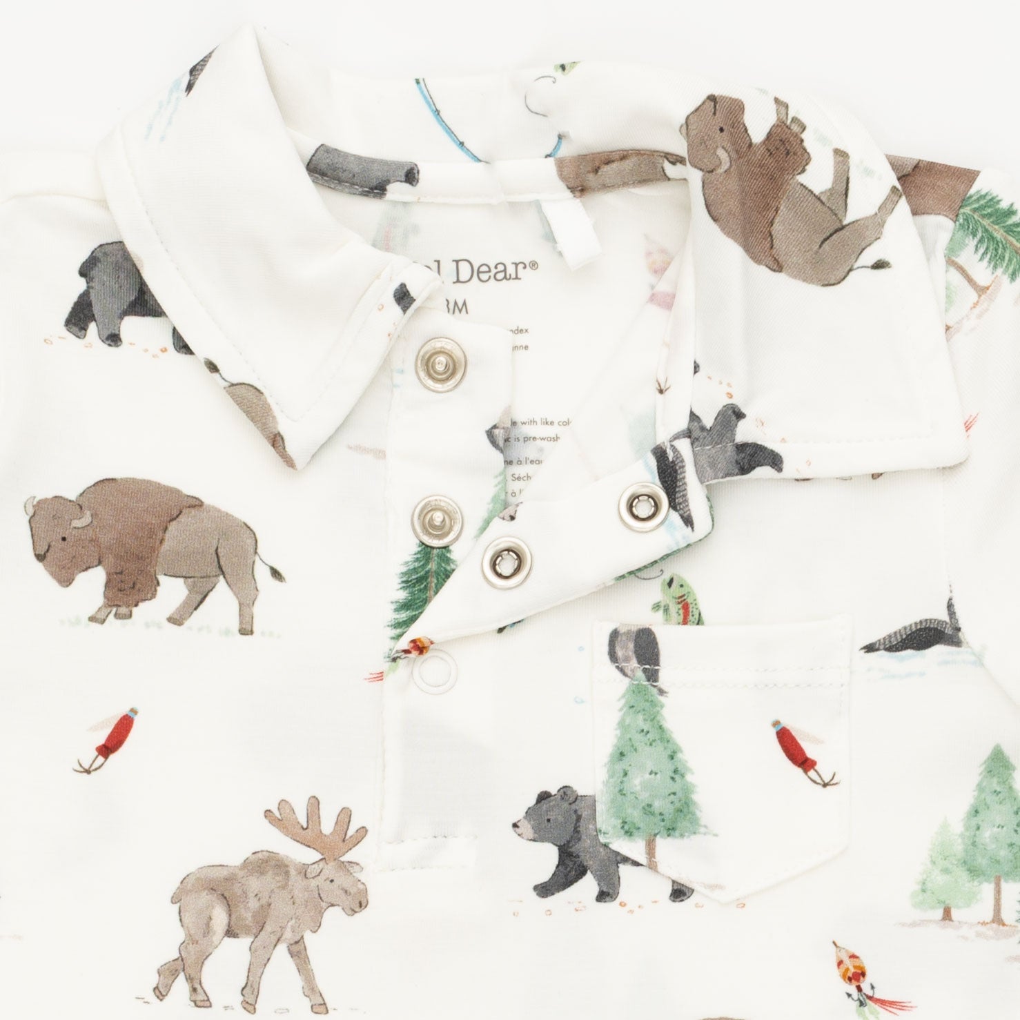 Northern Woodland Animals - Polo Romper by Angel Dear