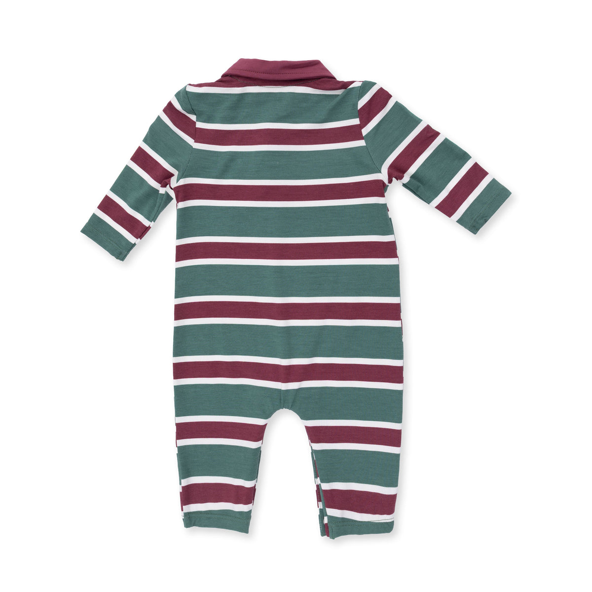Rugby Stripe Green - Polo Romper by Angel Dear (view 3 of 5)