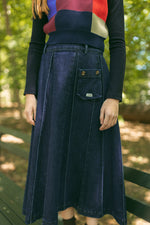 Sofi Pleated Maxi Skirt - Denim by Crew Kids NY (view 4 of 6)