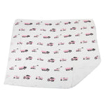 Organic Pink Digger and White Bamboo Muslin Newcastle Blanket by Newcastle Classics at Everetts Place