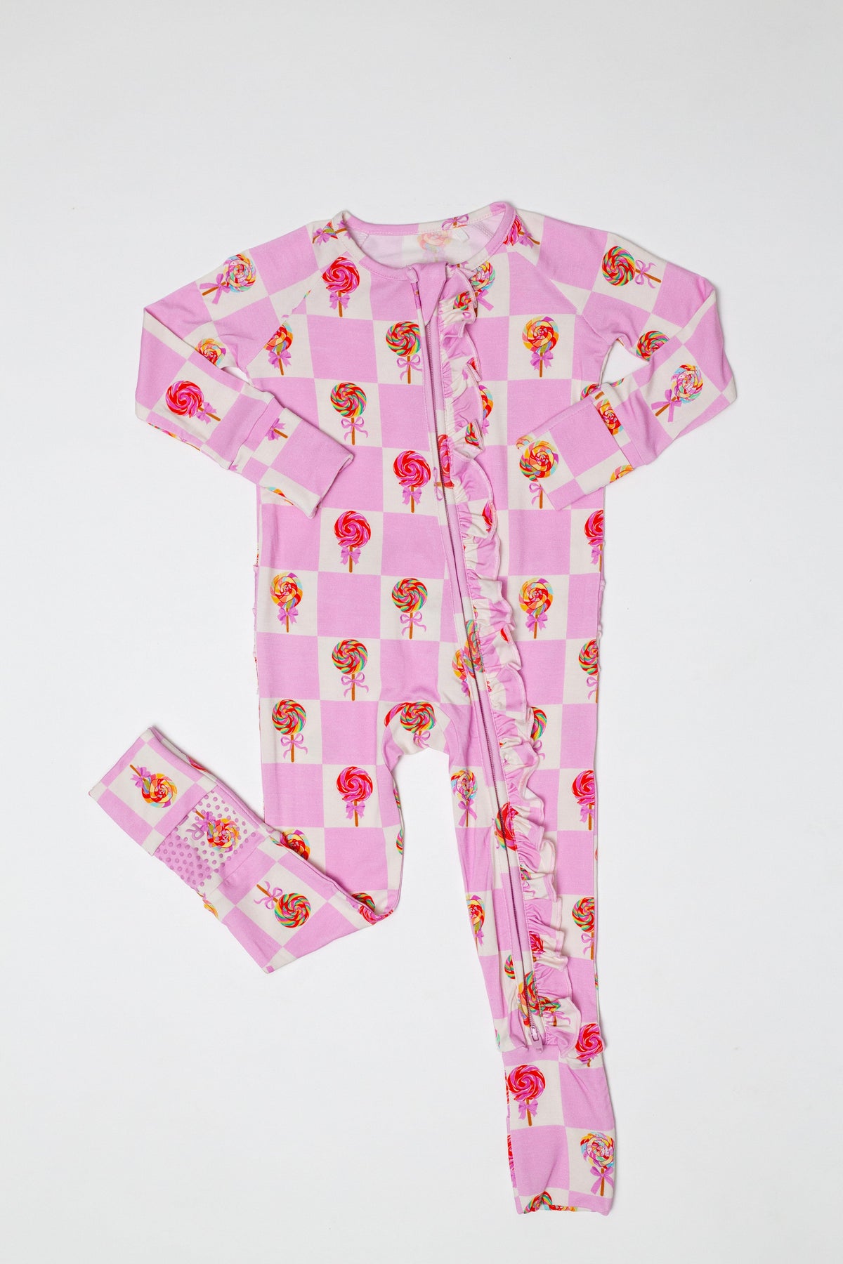 My First Lollipop Bamboo Onesie: Buttery Soft Pink Romper by Rayn’s Tiny Stitches
