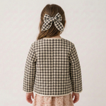 Organic Bow Clip - Charcoal Plaid by Makemake Organics