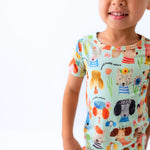 Organic The Second-Skin 2-Piece Short Sleeve Pajama | Mindful Doggos by Raising Mama at Everetts Place