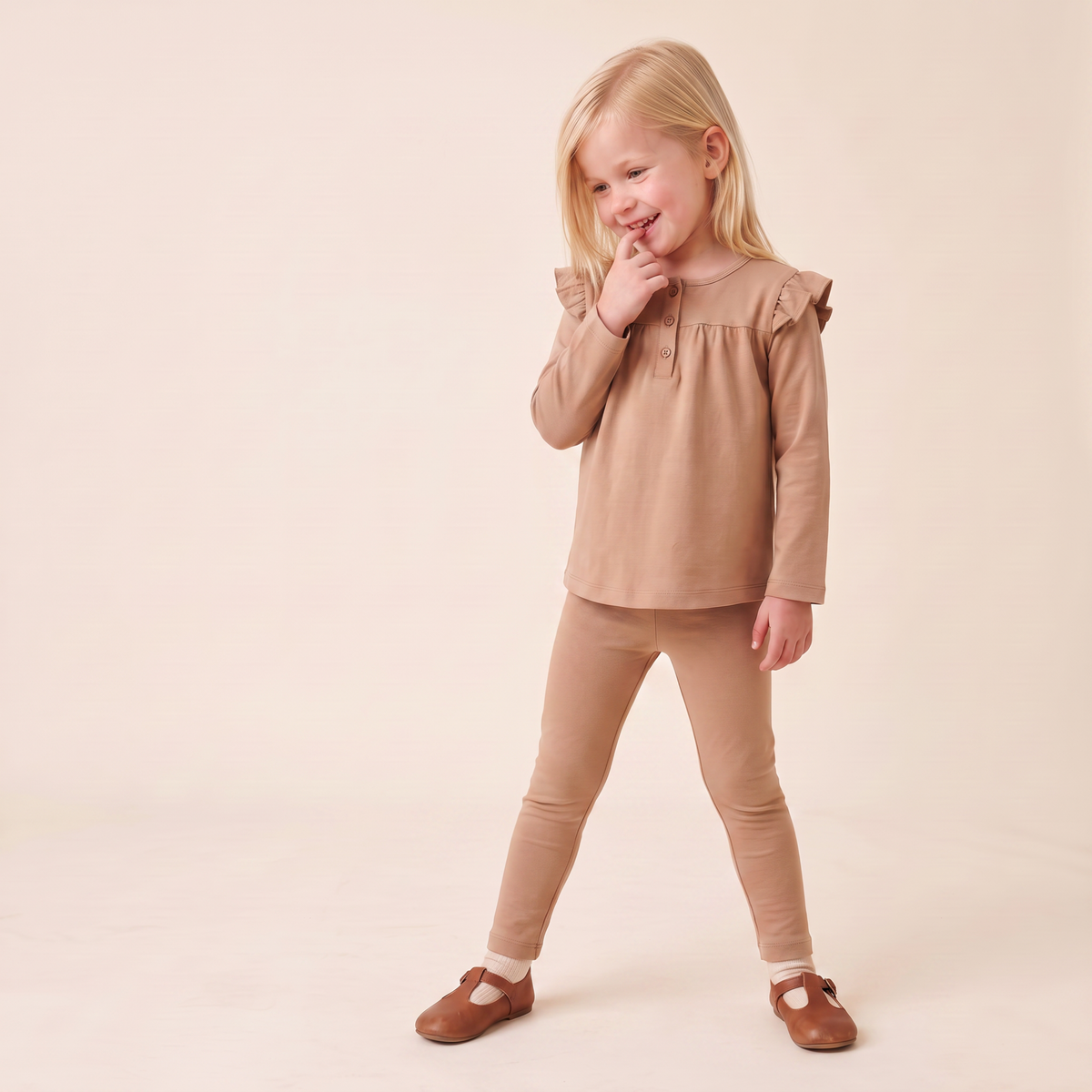 Organic Legging Set of 2 - Woodland Sprig + Taupe by Makemake Organics