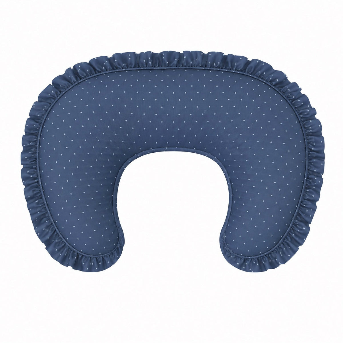 Denim Dot Ruffle Nursing Pillow Cover by Little Mae & Co