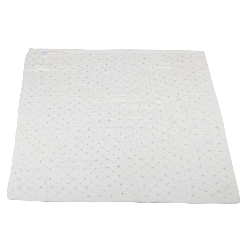Vintage Bicycle and Northern Star bamboo muslin blanket, four-layer, 100% natural bamboo, 47" x 47" size.
