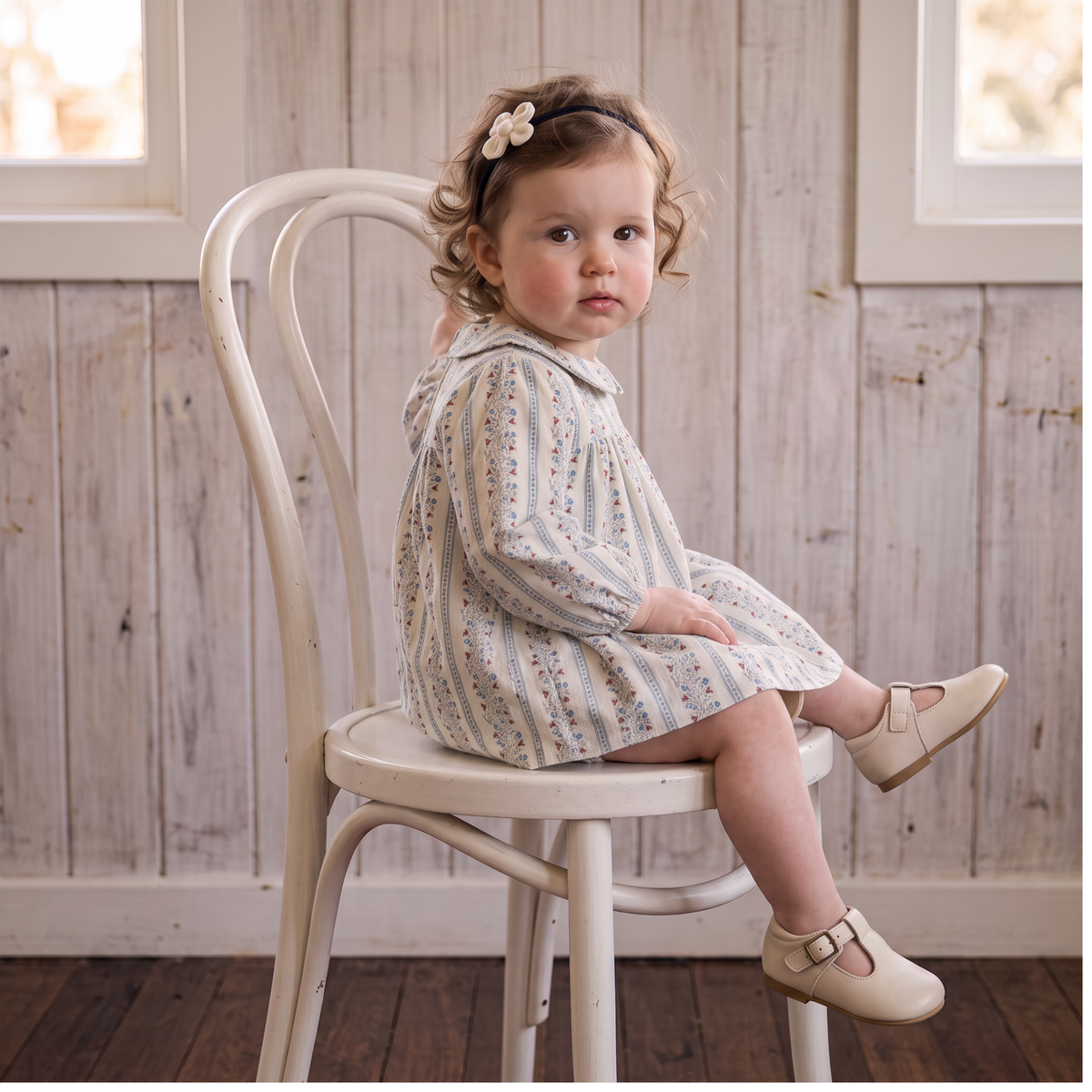 Organic Peter Pan Collar Dress - Vine Trail by Makemake Organics