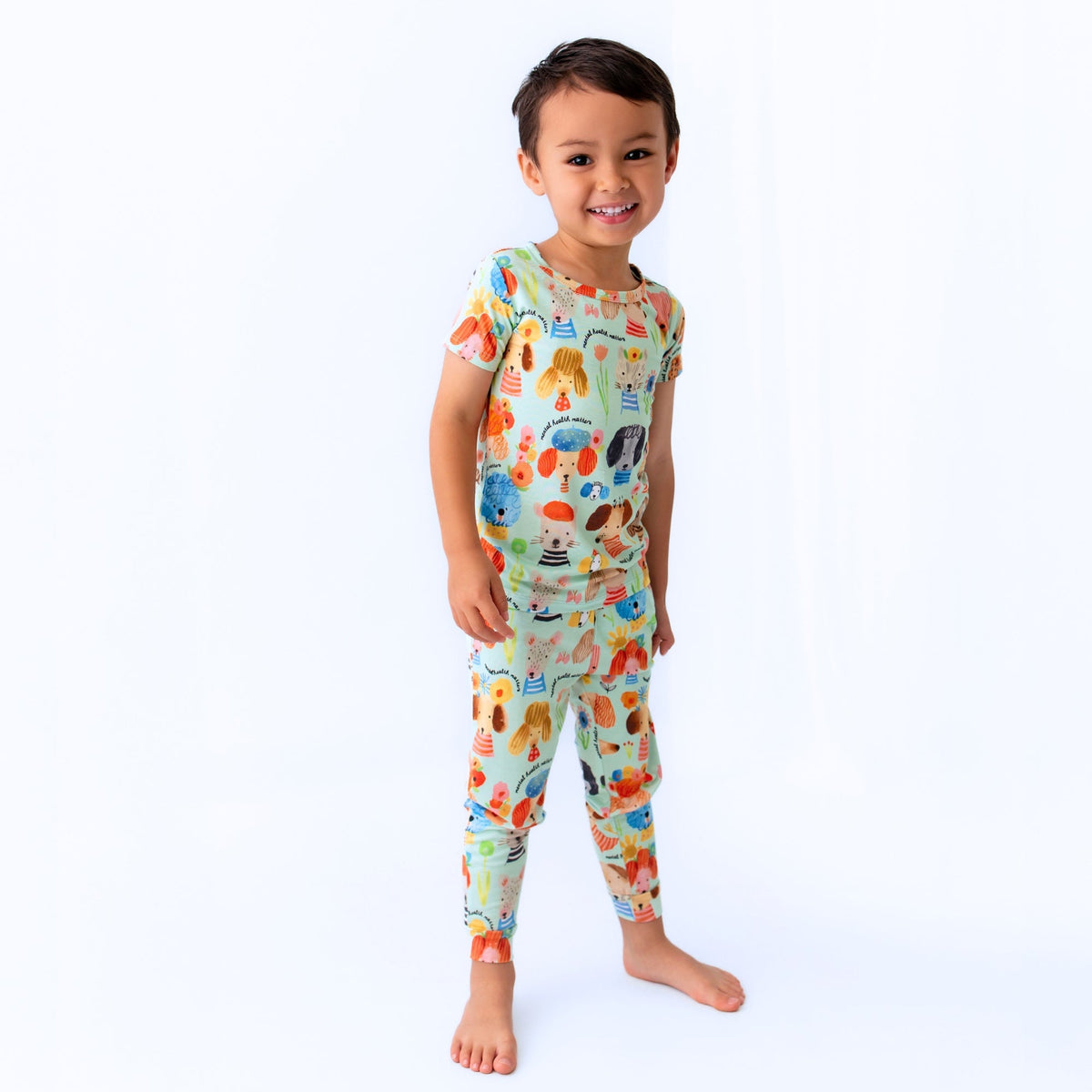 Organic The Second-Skin 2-Piece Short Sleeve Pajama | Mindful Doggos by Raising Mama at Everetts Place