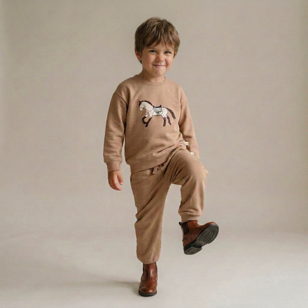 Organic Fleece Jogger Pants - Taupe by Makemake Organics