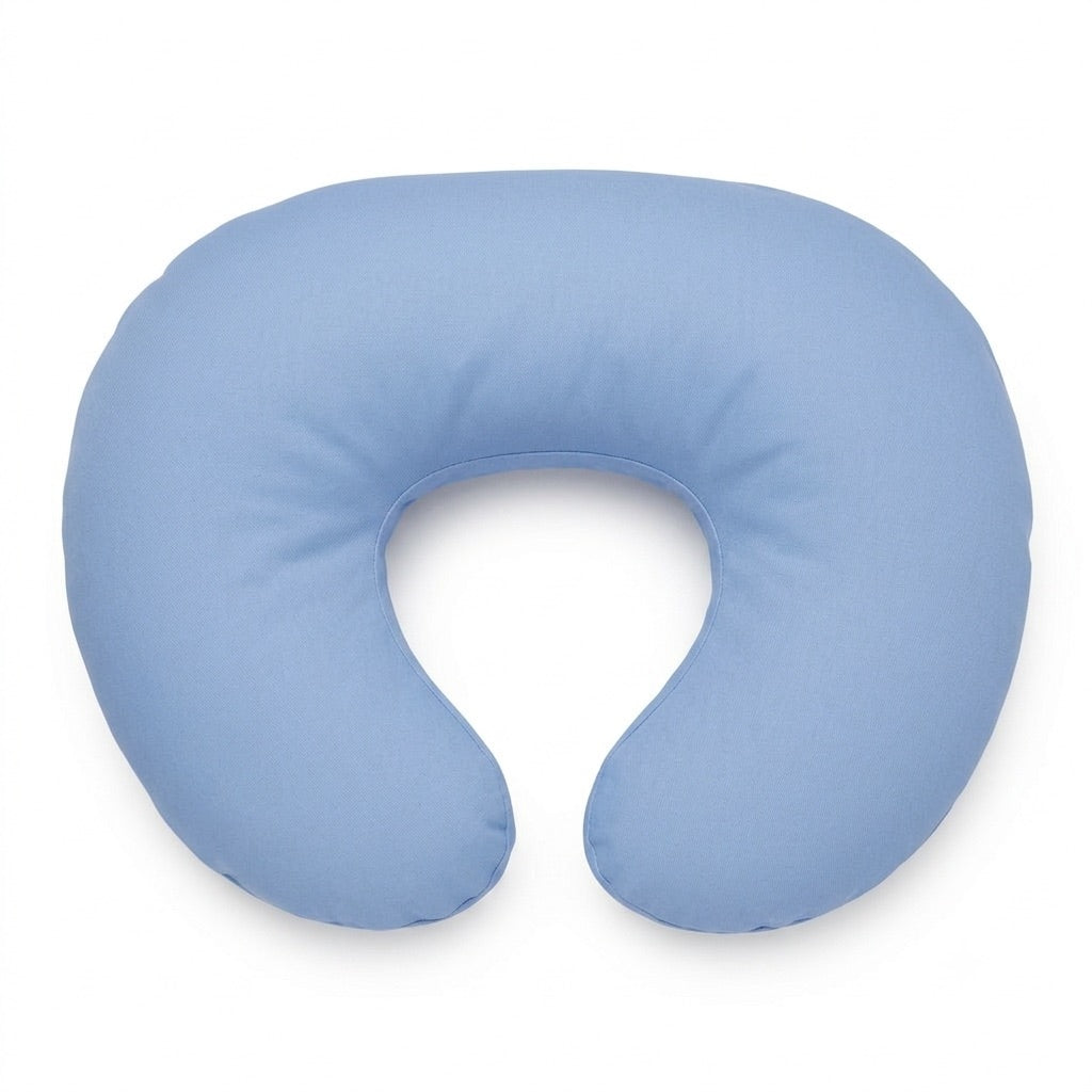 Blue Ruffle Nursing Pillow Cover by Little Mae & Co