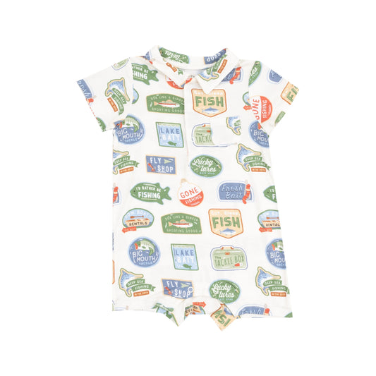 Polo Shortie Bait Shop Signage Stylish Comfortable Baby Romper.