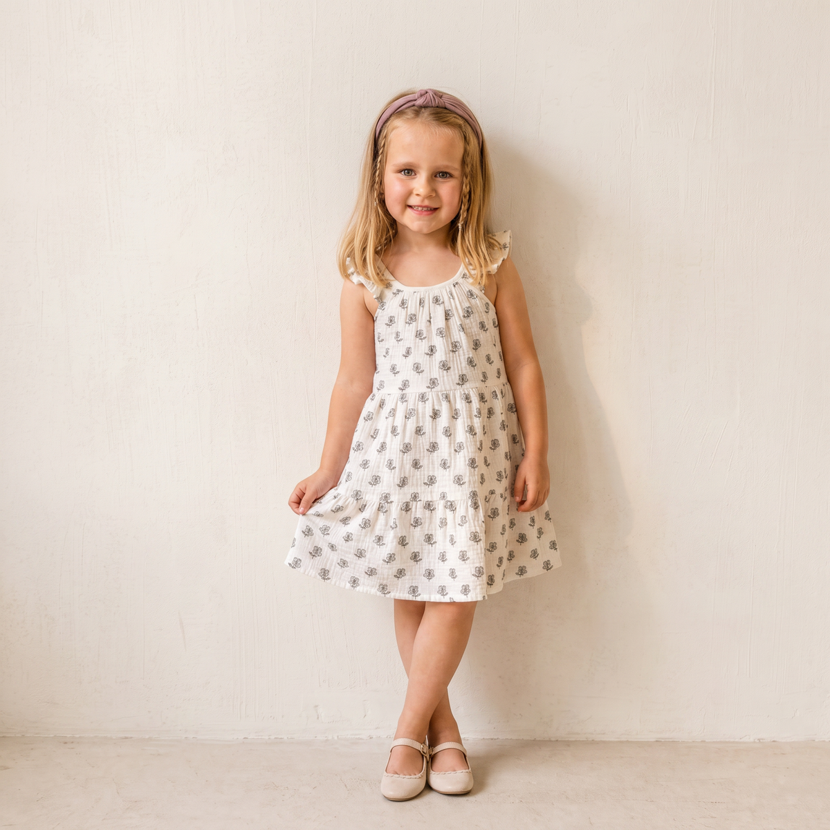 Organic Ruffle Tiered Dress - Poppy by Makemake Organics