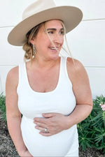 PinkBlush Ivory Sleeveless Ribbed Fitted Maternity Dress PinkBlush 