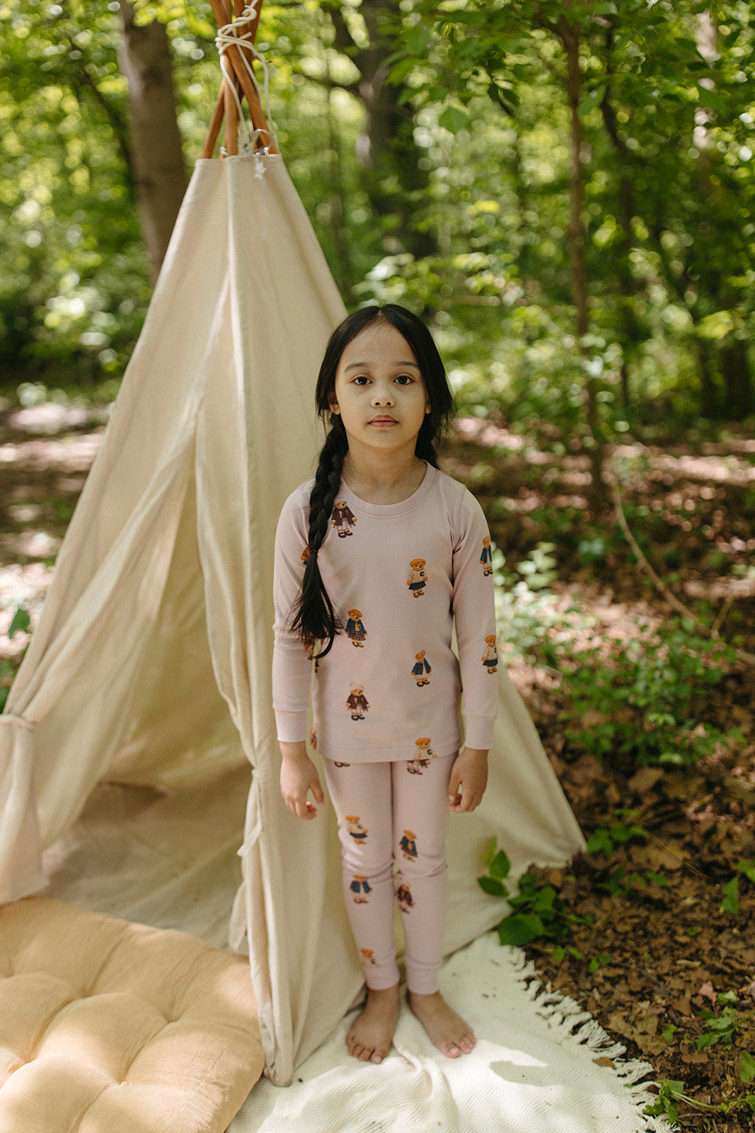 Teddy Pattern Lounge Crewneck Set - Dusk by Crew Kids NY