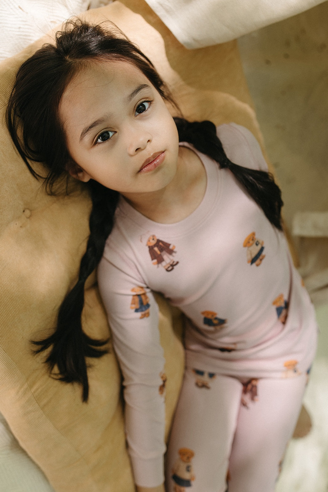 Teddy Pattern Lounge Crewneck Set - Dusk by Crew Kids NY