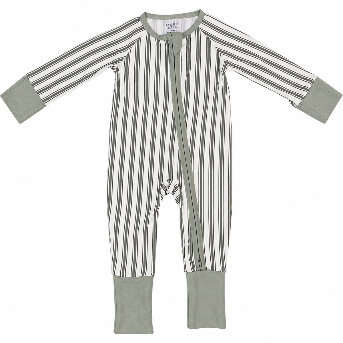Green Stripe Bamboo Zipper by Mebie Baby